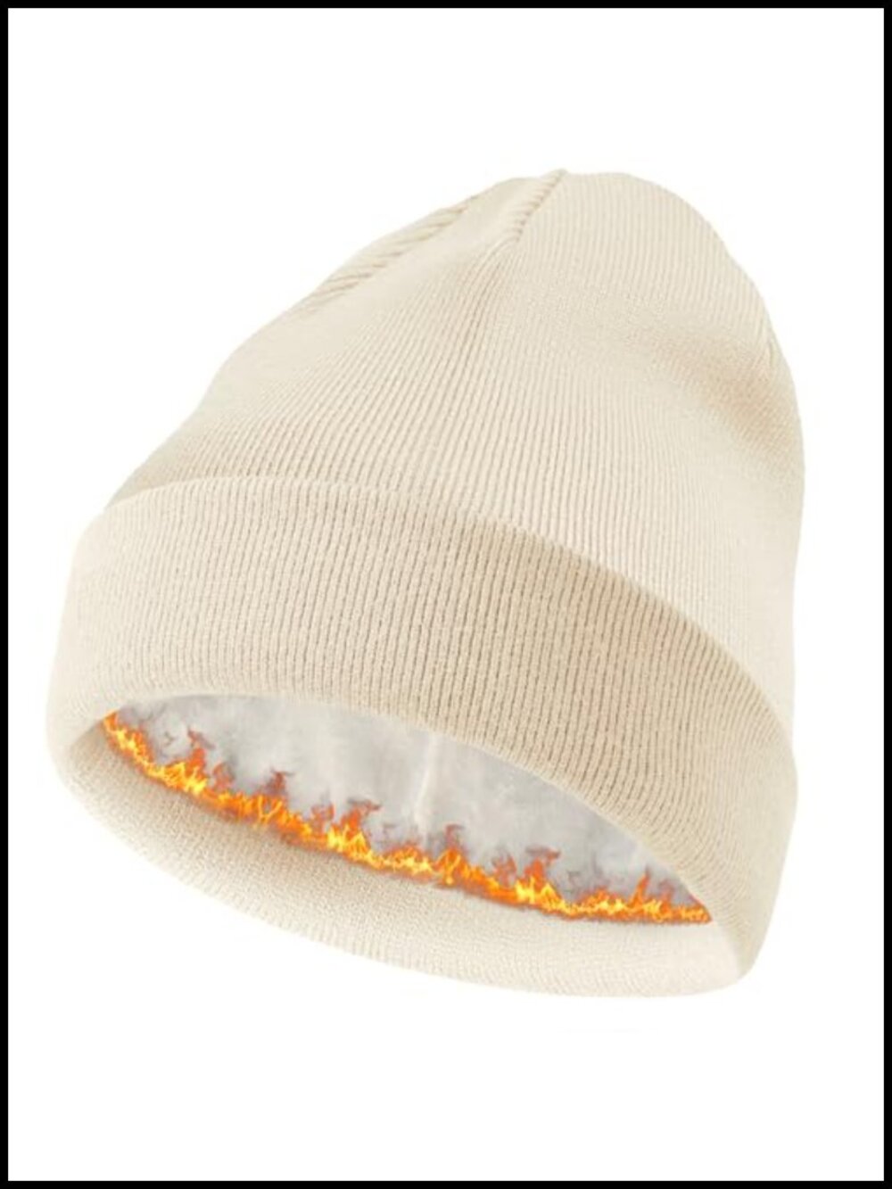Wool Fleece Lined Knit Beanie Winter Hat Men Women Warm Cuffed Skullcap